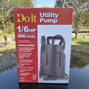 Do It Best 1/6 HP Submersible Utility Pump 433039 120V 3/4" Male Outlet 3/16 Dry